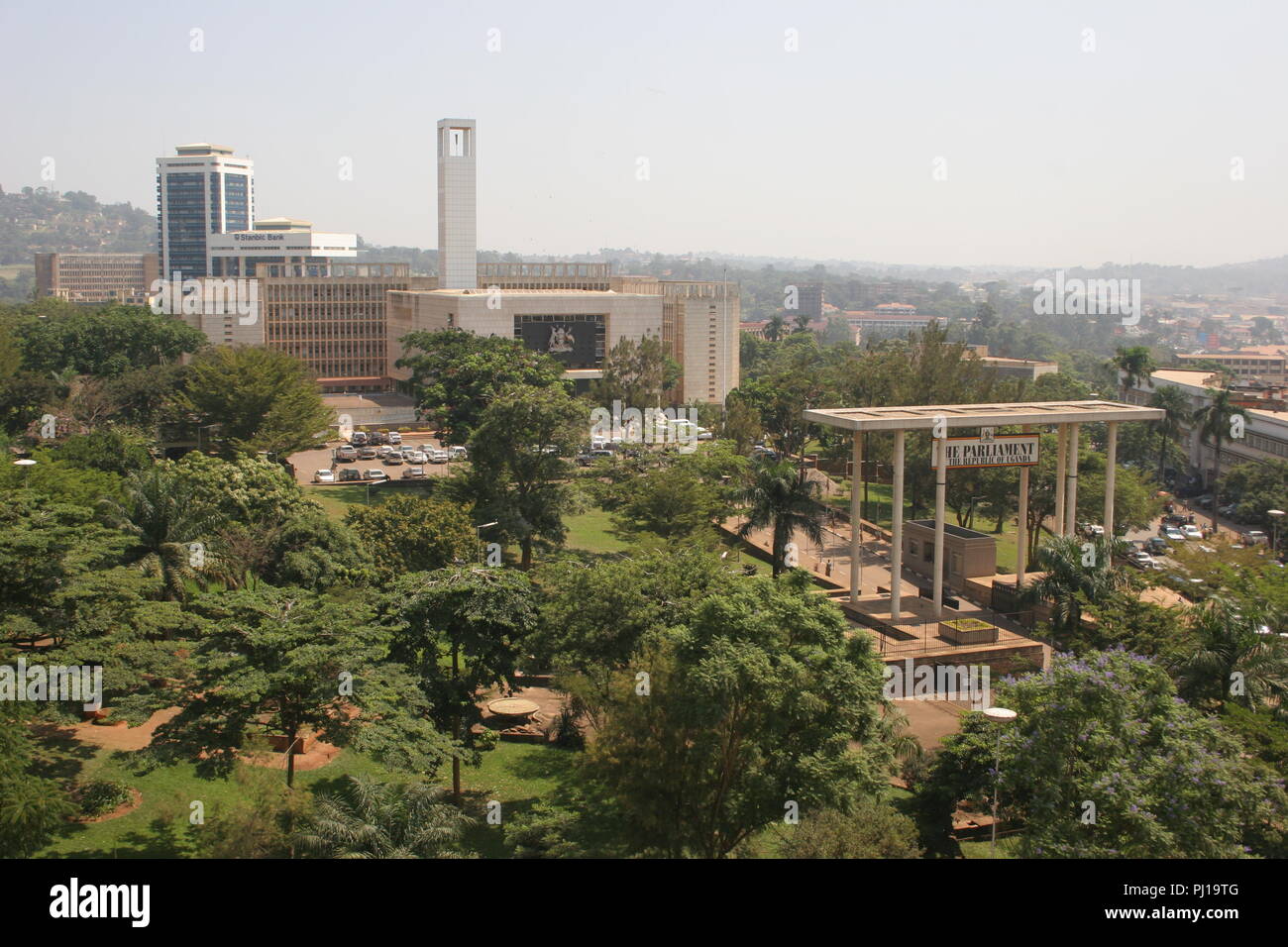 Luftbild mit Blick auf Uganda, Kampala Stockfoto