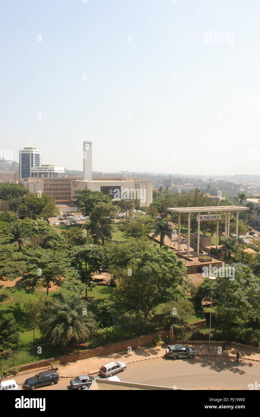 Luftbild mit Blick auf Uganda, Kampala Stockfoto