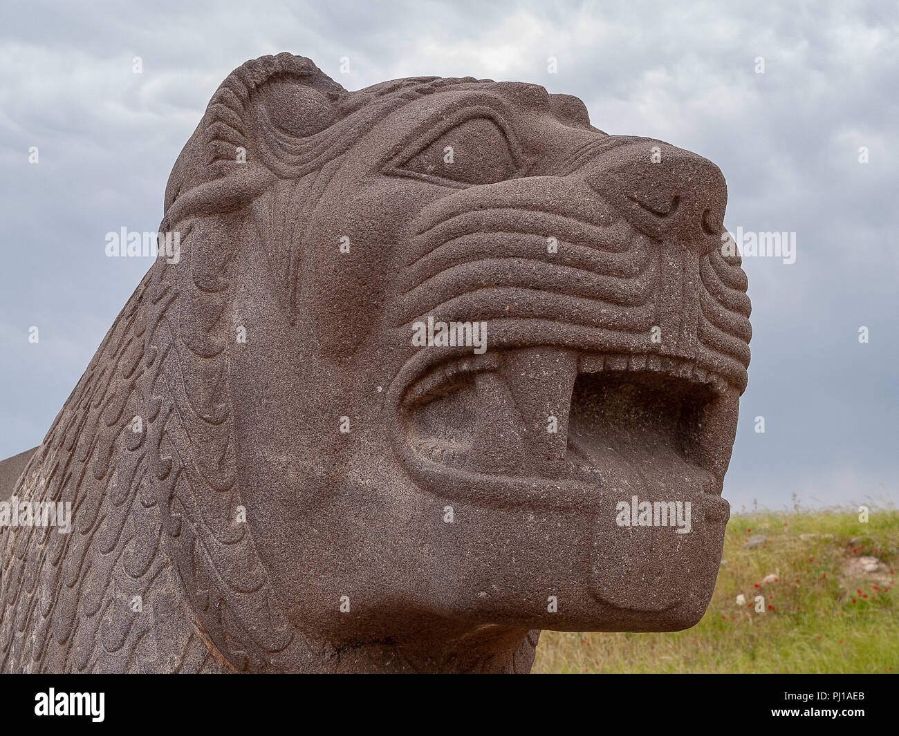 Bleibt der Syro-Hittite Ain Dara Tempel (1300-740 v. Chr.) sind im Norden von Syrien, 67 Kilometer nordwestlich von Aleppo in der Nähe der türkischen Grenze entfernt. Stockfoto