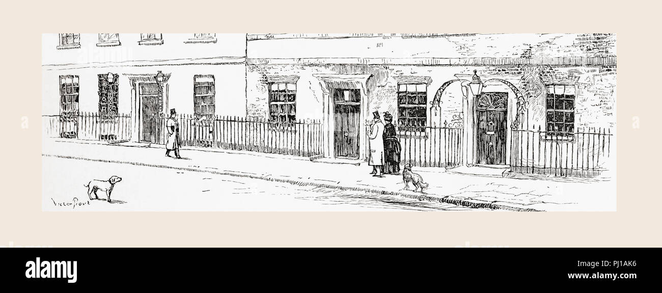 Nummer 10 Downing Street, Westminster, London, England, im 19. Jahrhundert. Von London Bilder, veröffentlicht 1890. Stockfoto