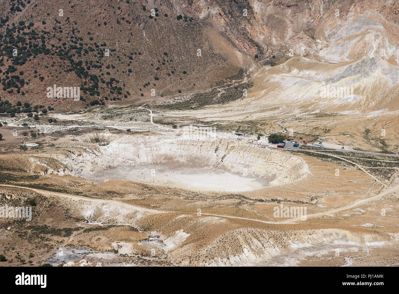Vulkankrater, Nisyros Insel, Dodekanes, Griechenland Stockfoto