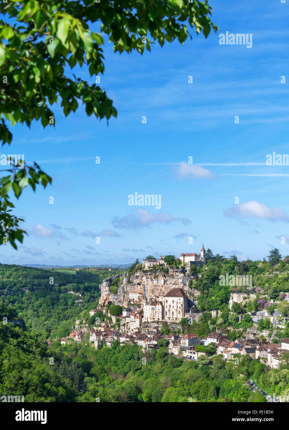Rocamadour, Frankreich. Blick auf die historische Stadt Rocamadour, Lot, Frankreich Stockfoto