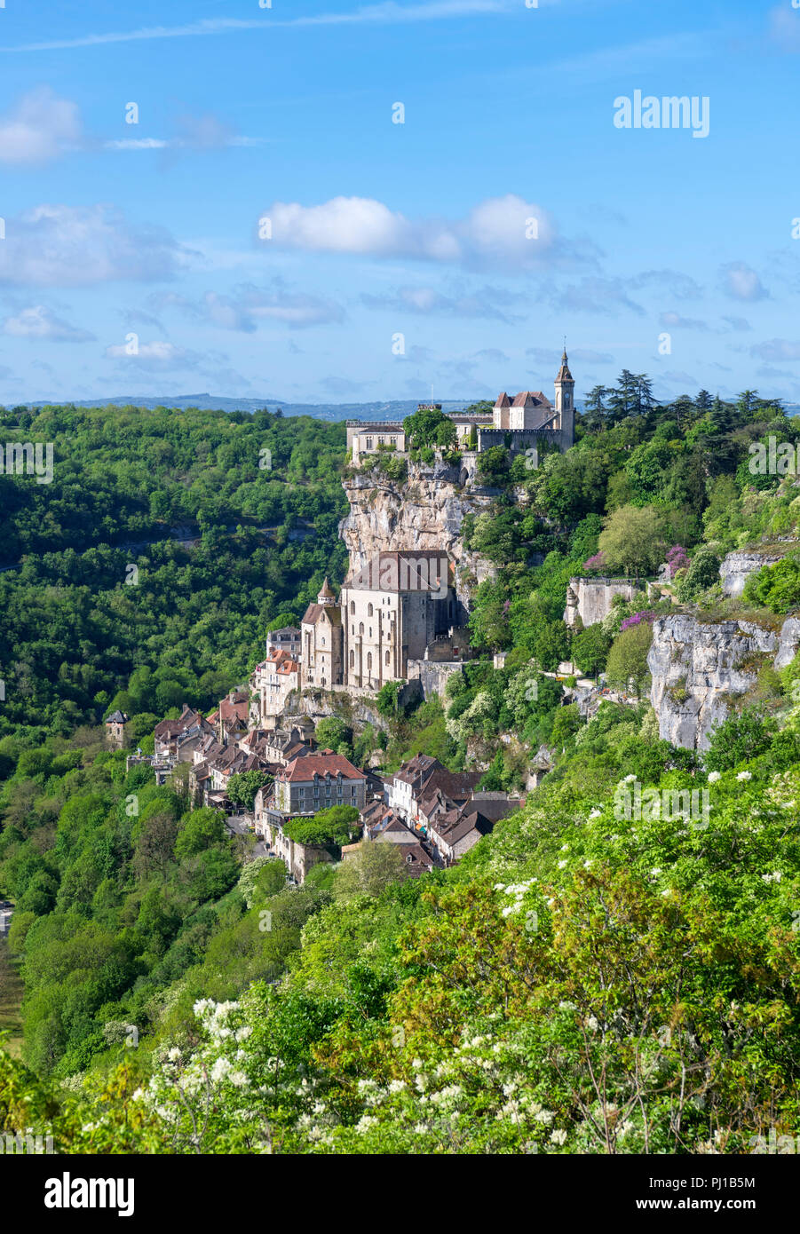 Rocamadour, Frankreich. Blick auf die historische Stadt Rocamadour, Lot, Frankreich Stockfoto