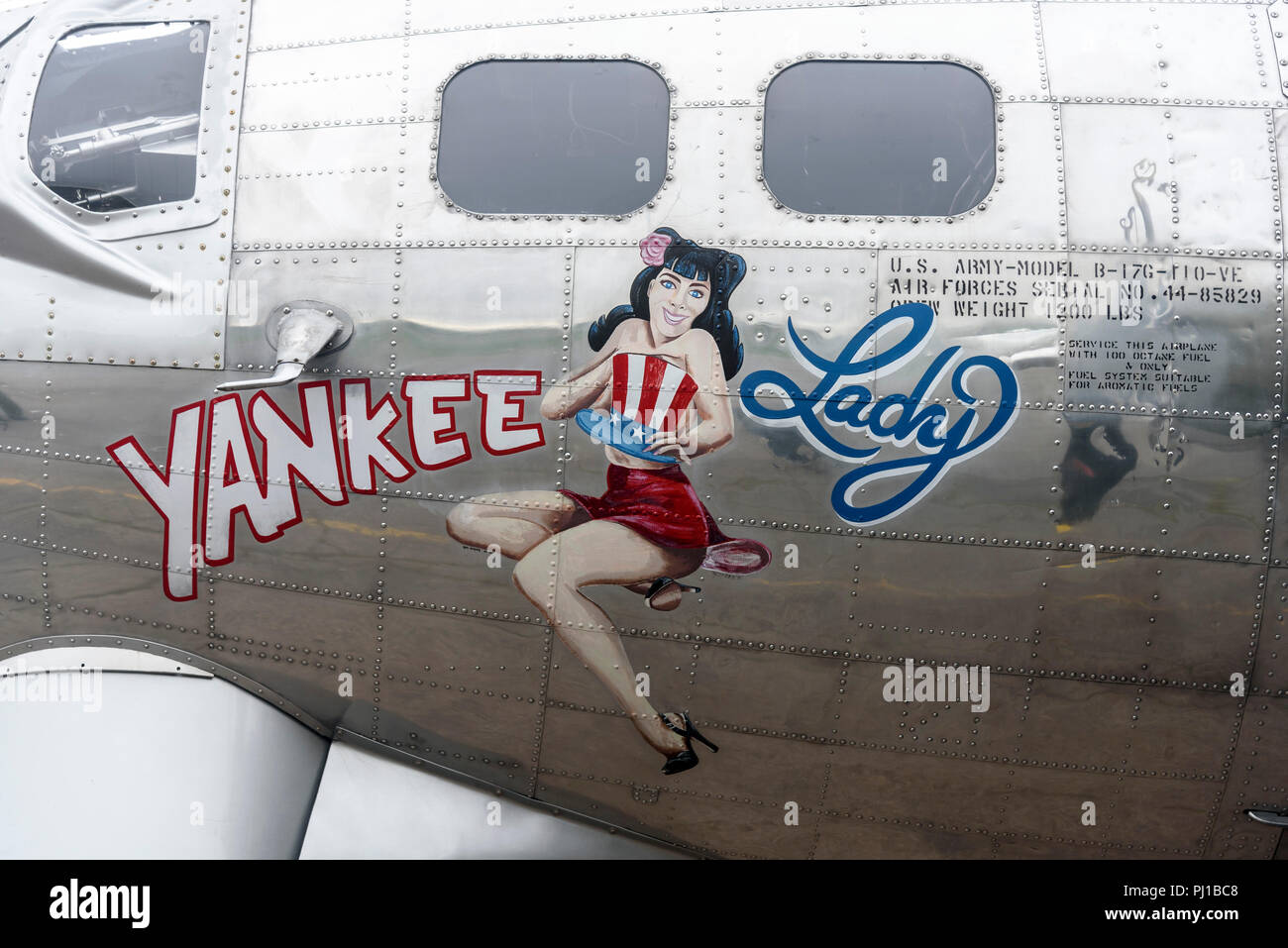 30-05-17, Stratford, Conneticut, USA. Die fliegende Festung "Yankee Lady' bei Sikorski Memorial Airport. Foto: © Simon Grosset Stockfoto