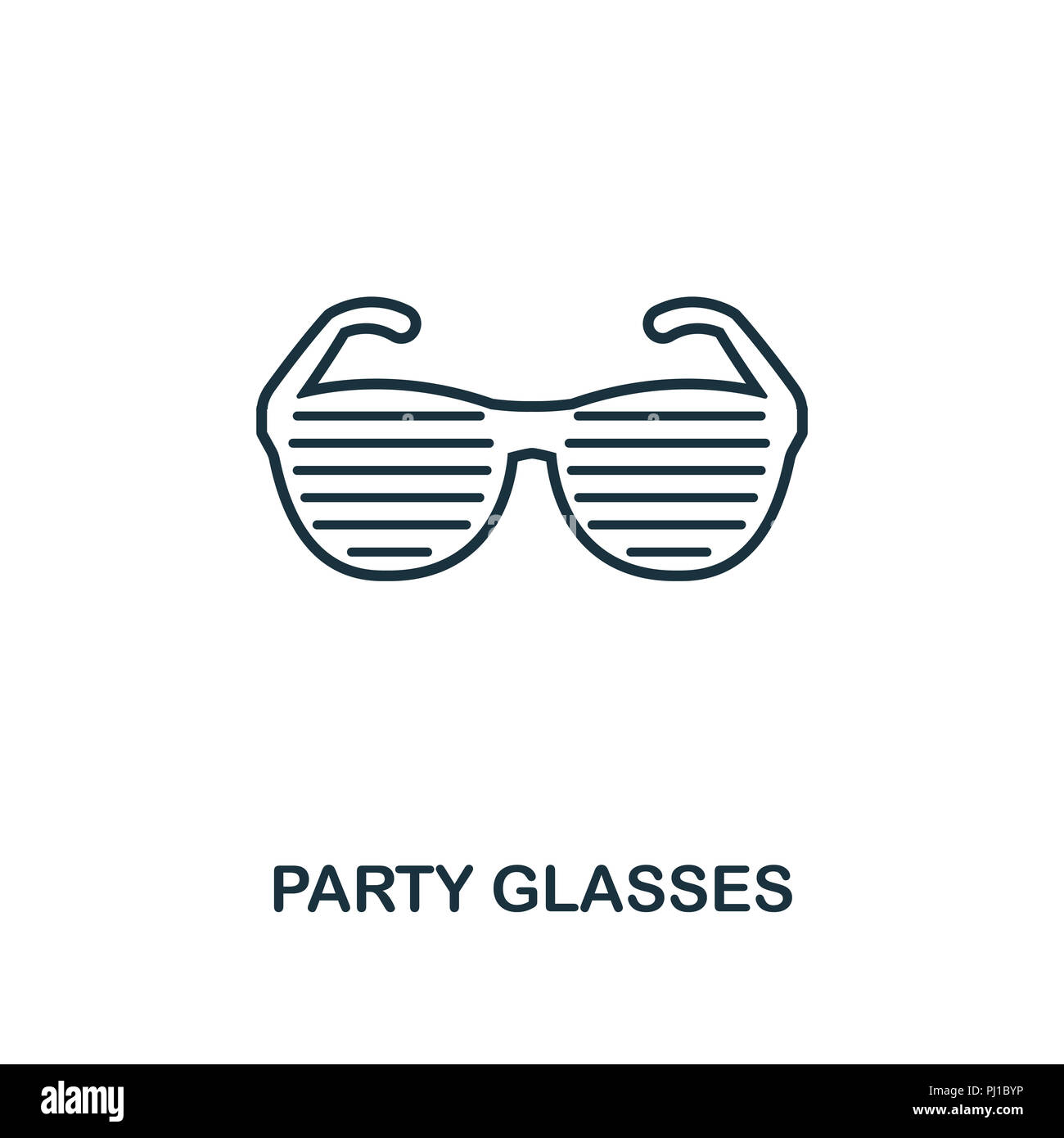 Party Brille Umrisse Symbol. Einfaches element Abbildung. Party Brille im Umriss Stil aus der Partei. Design für mobile und Web-des Stockfoto