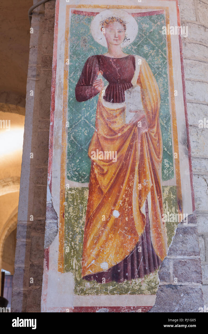 Basilika von Sant'Eufemia Innenraum, Spoleto, Perugia, Umbrien, Italien Stockfoto