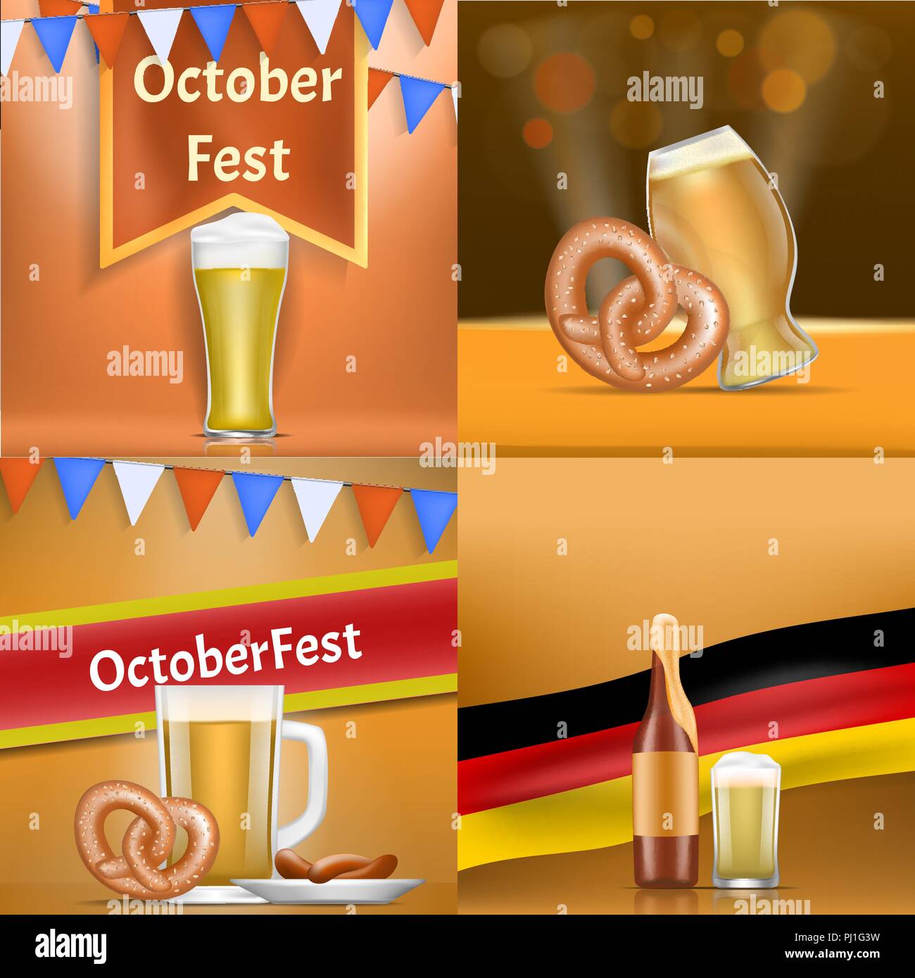 Oktoberfest Werbebanner, realistischen Stil Stock Vektor