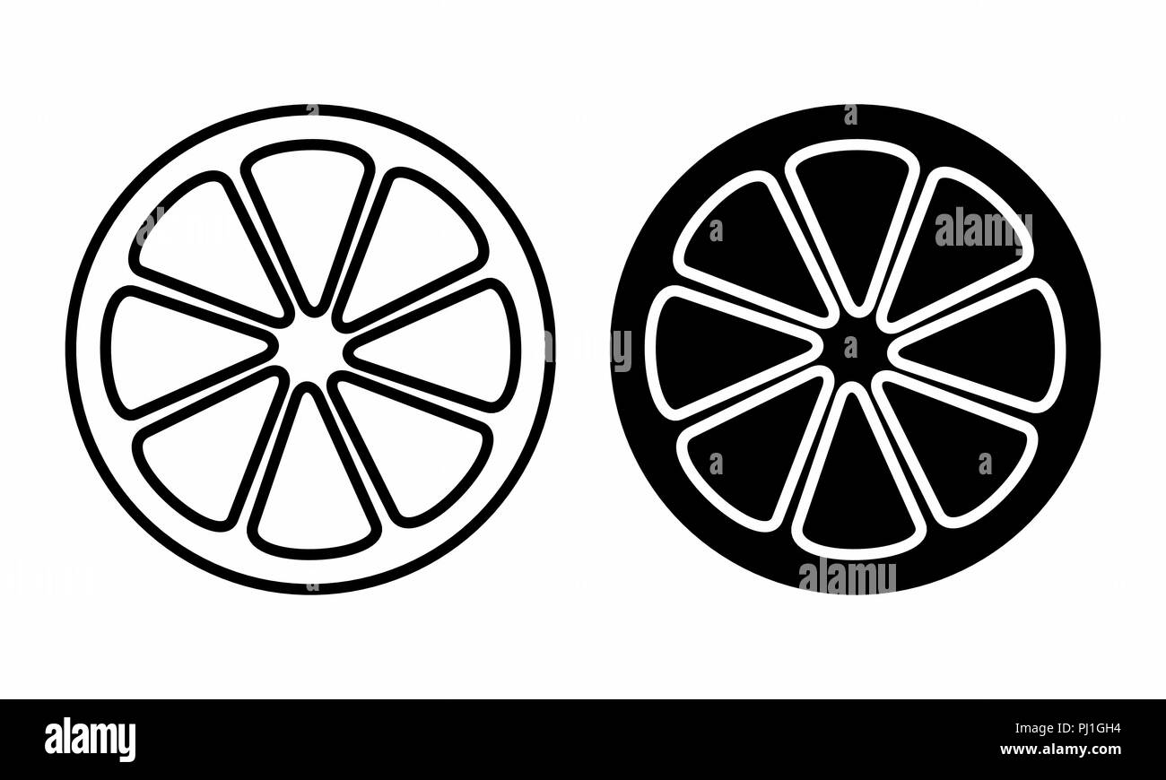 Schwarz und weiß Abbildung: orange Hälften Stock Vektor