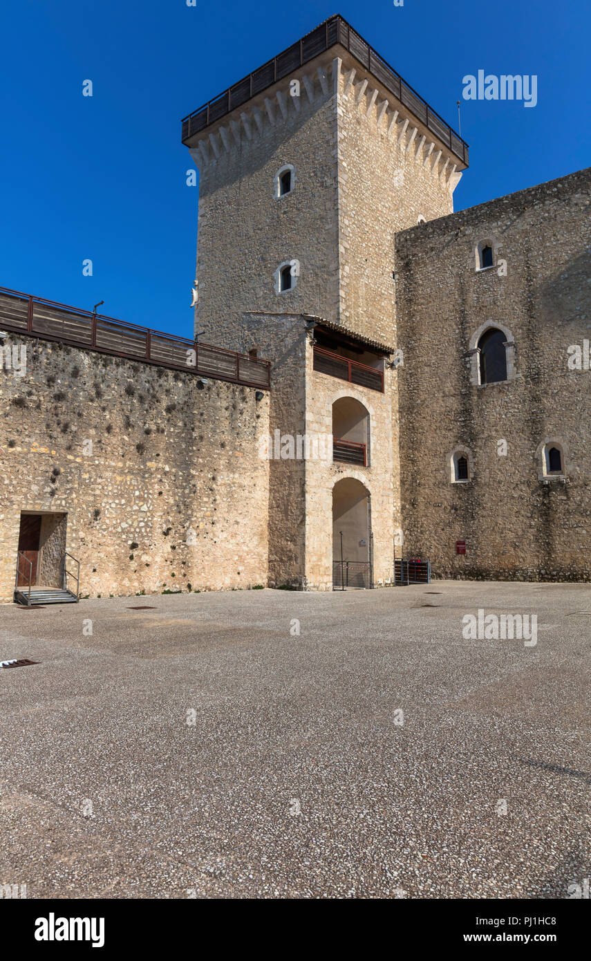 Festung Rocca Albornoziana, Herzogtum Spoleto National Museum, Spoleto, Perugia, Umbrien, Italien Stockfoto