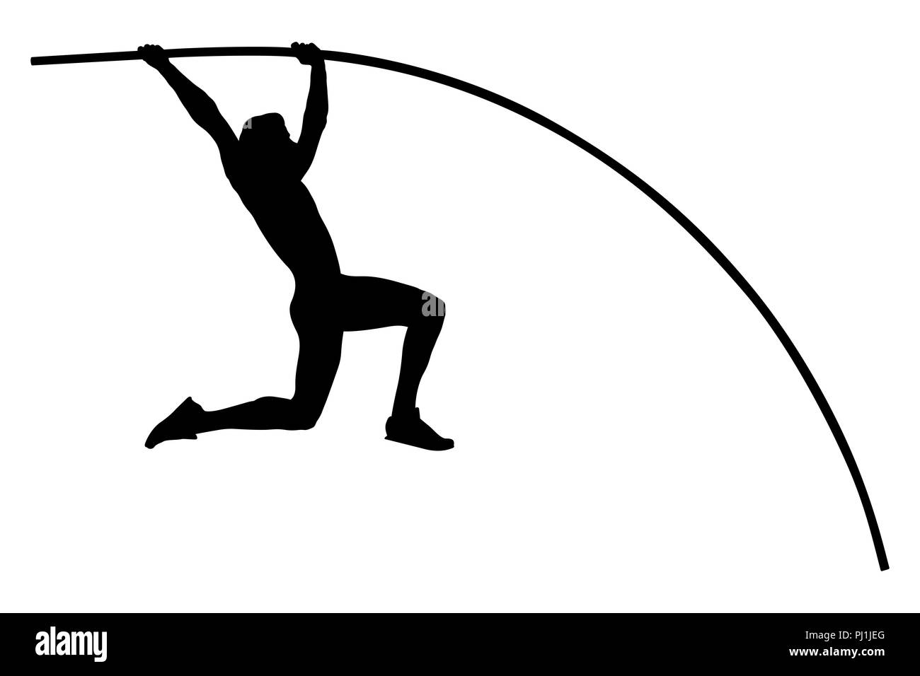 Stabhochsprung männlichen Athleten springen auf den Wettbewerb Stockfoto
