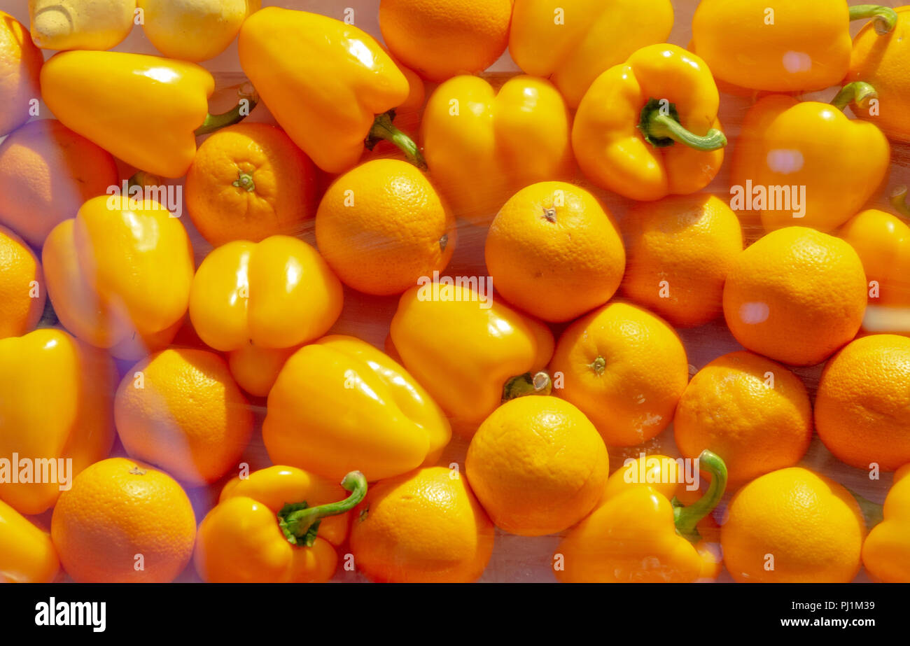 Gelbe paprilka Hintergrund Stockfoto