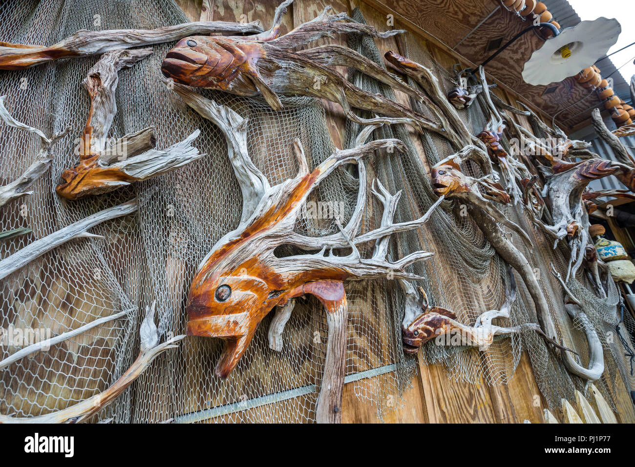 Clarks Fish Camp ist eine einzigartige und rustikalen Fischrestaurant auf Julington Creek, einem Nebenfluss des St. Johns River in Jacksonville, Florida. Stockfoto