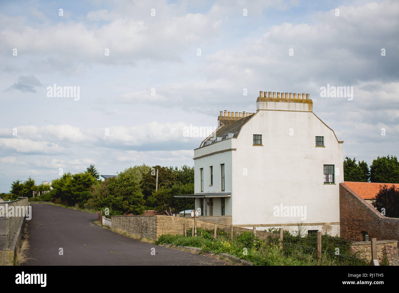 Der Standort der neuen Passage Hotel, wo die Leute blieben, während sie darauf warteten, den Fluss Severn mit der Fähre an der neuen Stelle zu überqueren. Severn Weg / Heritage Trail Stockfoto