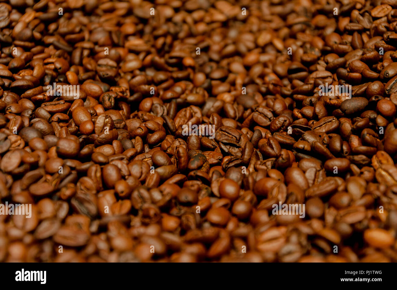 Kaffeebohnen Hintergrund Stockfoto