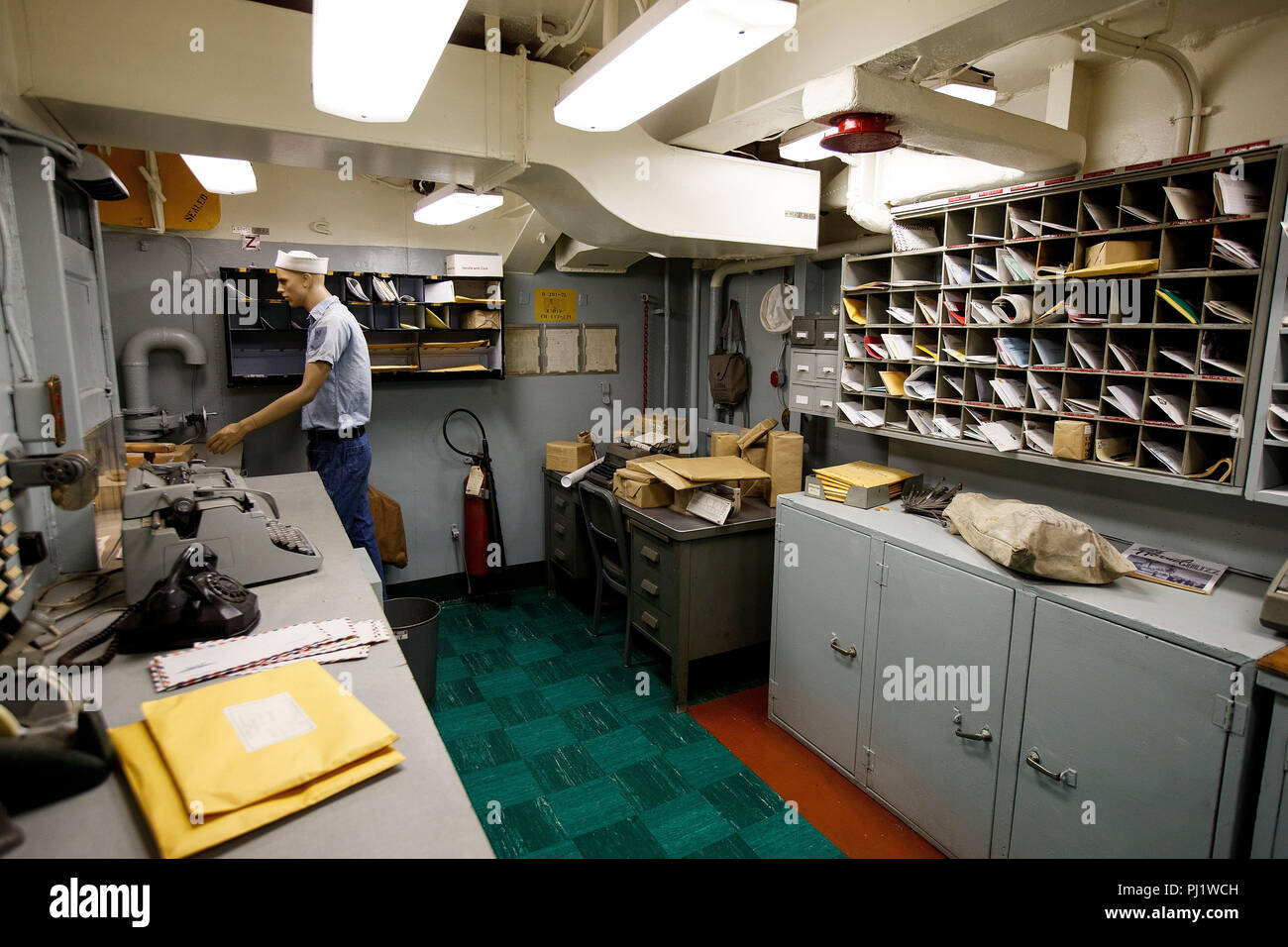E-Mail Zimmer, USS Hornet Museum, Alameda, Kalifornien, Vereinigte Staaten von Amerika Stockfoto