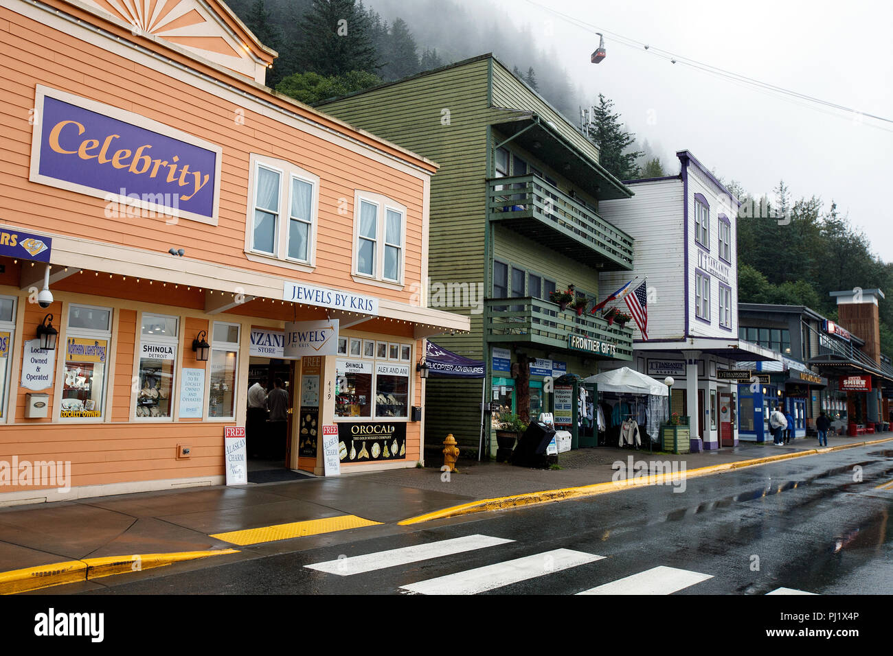 Geschäfte und Läden, die Innenstadt von Juneau, Alaska, Vereinigte Staaten von Amerika Stockfoto