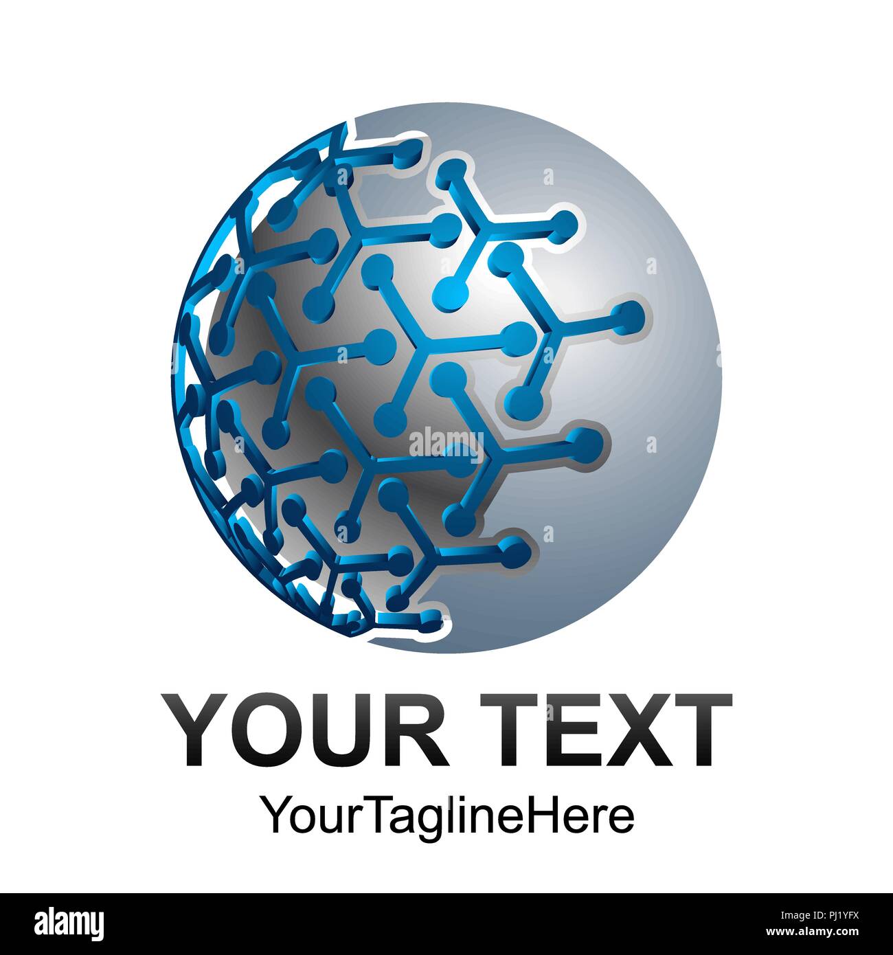 Kreative abstrakte digitale Sphäre Technologie vektor Logo Design template Element. Web Netzwerk Internet Business Logo Konzept Kreissymbol. Stock Vektor