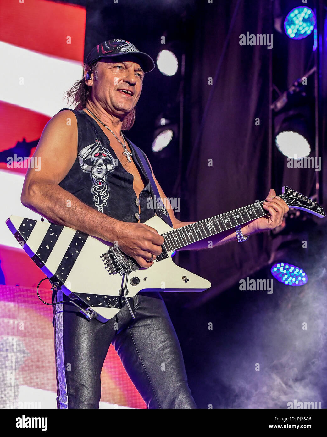 Irvine, CA, USA. 2. Sep 2018. MATTHIAS JABS mit Skorpionen an FivePoint Amphitheater in Irvine Ca. Am 2. September 2018 mit QueensRyche Credit: Dave Safley/ZUMA Draht/Alamy leben Nachrichten Stockfoto