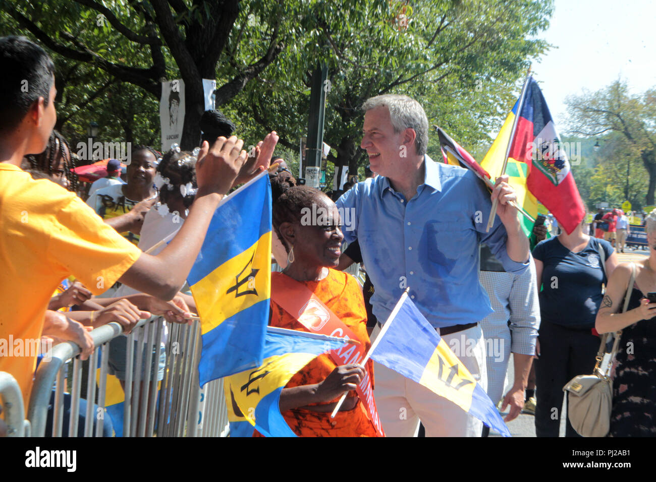 Brooklyn, New York, USA. 3. Sep 2018. New York City Bürgermeister Bill De Blasio und New York First Lady Chirlane McCray nehmen an der 51. jährlichen West Indian Day Parade, die feiert alles super und innerhalb der Karibik amerikanische Gemeinschaft gut und hielt an der Brooklyn Eastern Parkway auf Sepetmber 3, 2018 in Brooklyn, New York. Quelle: MPI 43/Media Punch/Alamy leben Nachrichten Stockfoto