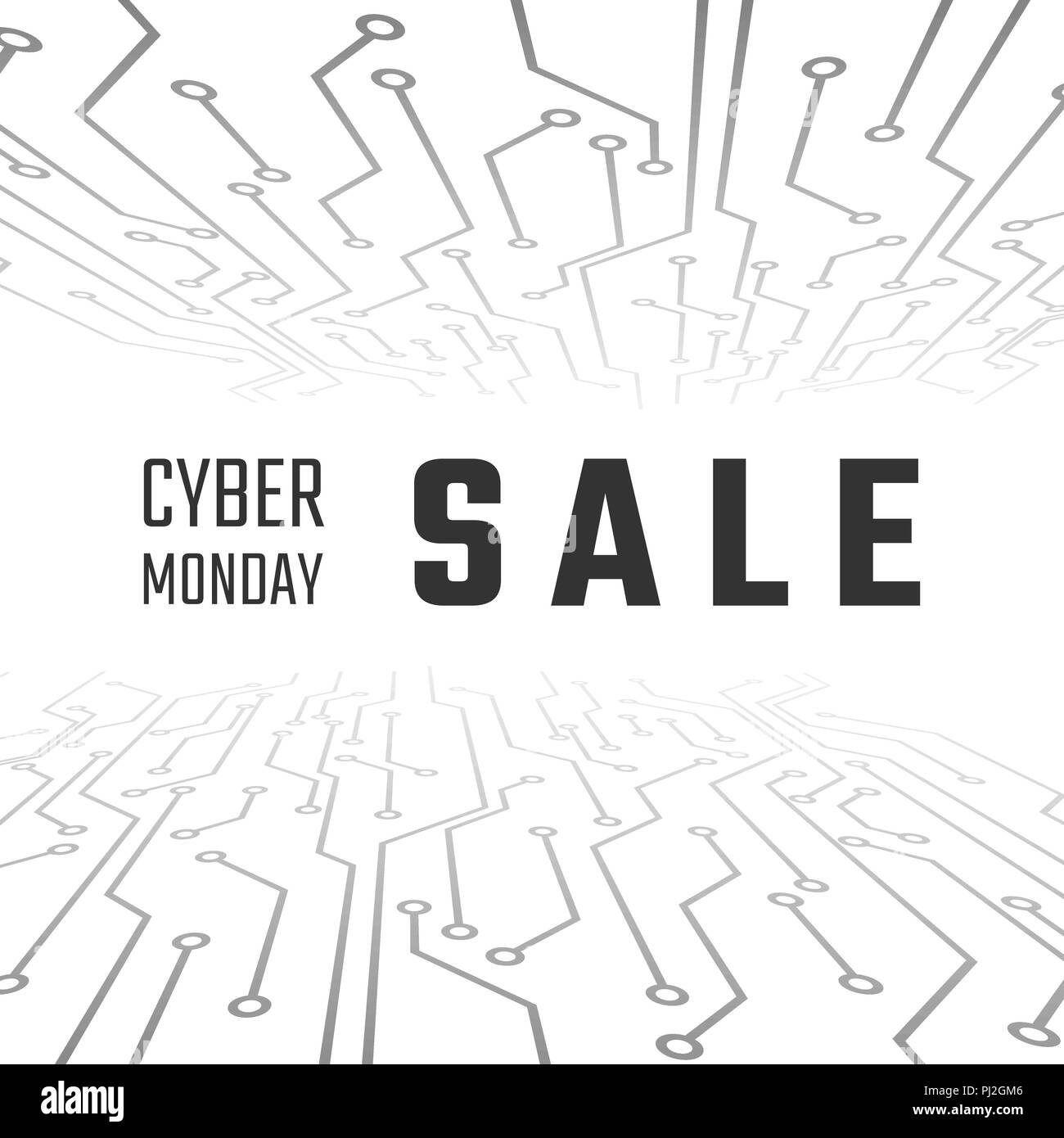Cyber Monday Verkauf Technik Banner. Cyber Monday Förderung auf Abstrakten Stromkreis backgroun. Vector Illustration Stock Vektor