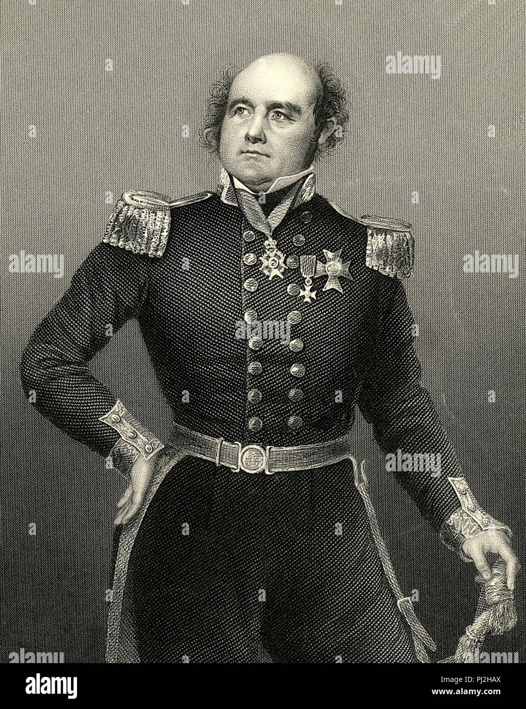 Kapitän Sir John Franklin, Franklin's Lost Expedition war eine britische Entdeckungsreise Arctic Exploration geführt von Captain Sir John Franklin, daß England 1845 an Bord der beiden Schiffe gewichen, die HMS Erebus und HMS Terror. Stockfoto