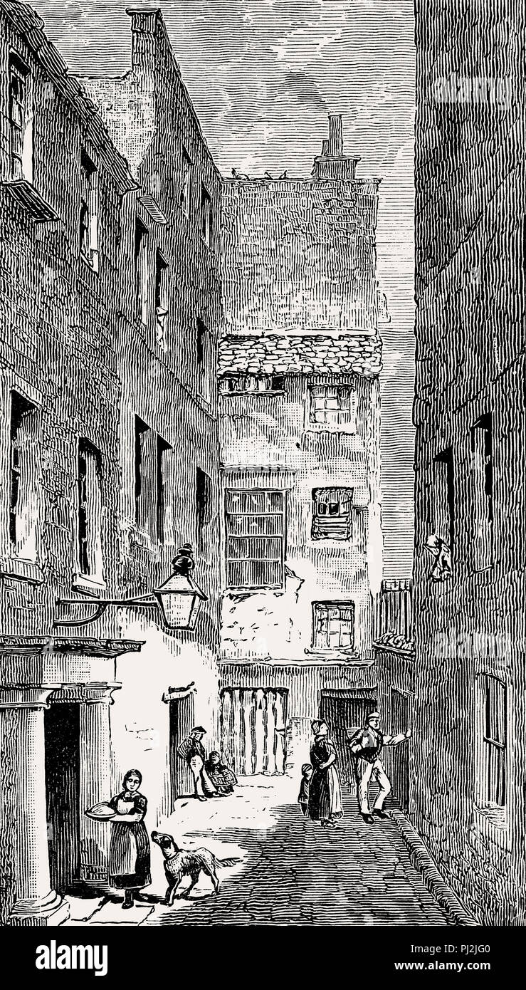 Alte Stempel Büro schließen, High Street, Royal Mile, Edinburgh, Schottland, 19. Jahrhundert Stockfoto