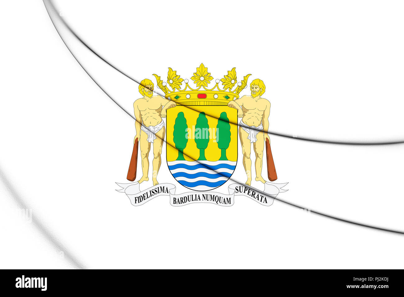 3D-Flagge der Provinz Gipuzkoa, Spanien. 3D-Darstellung. Stockfoto