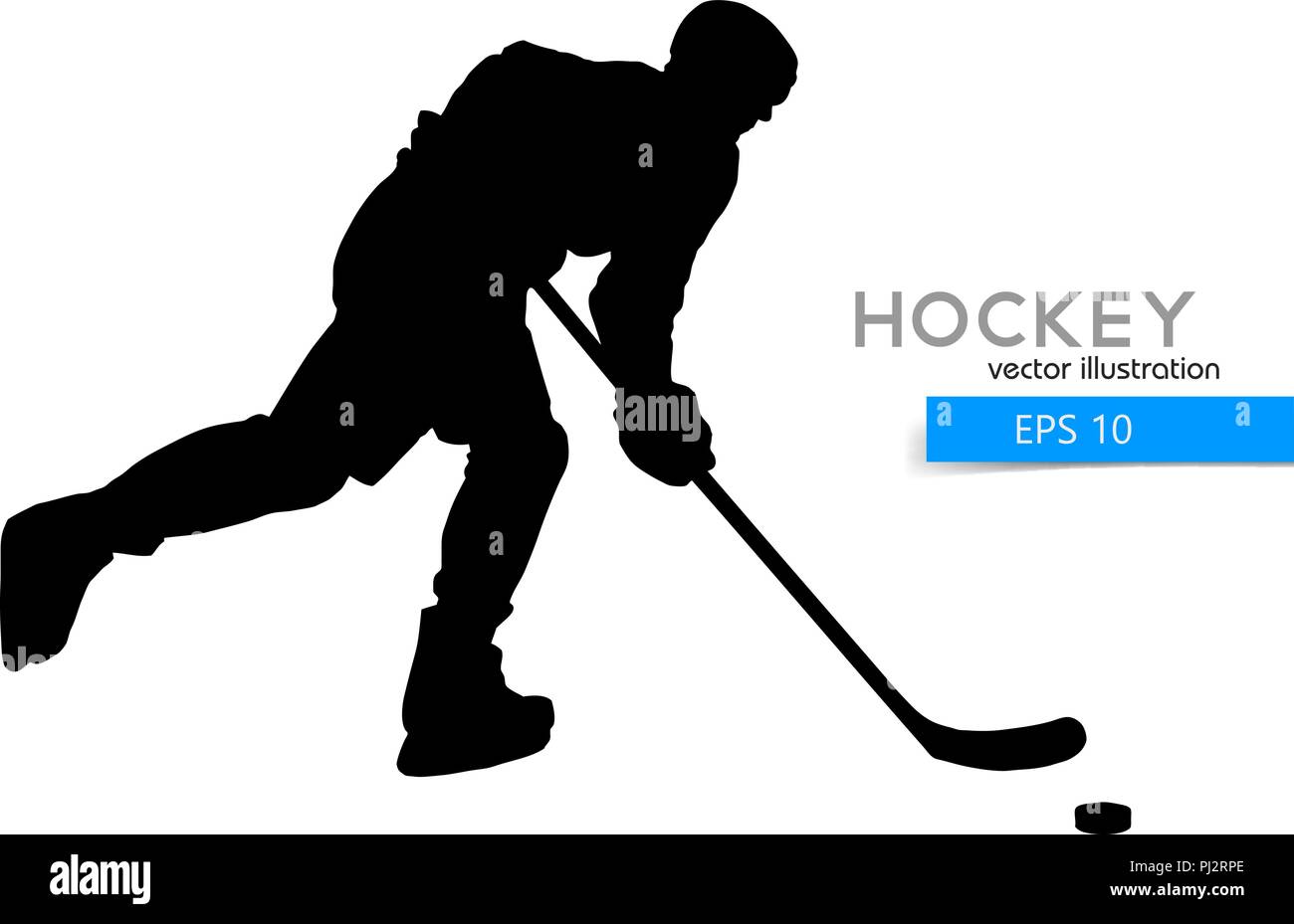 Silhouette der Hockeyspieler. Hintergrund und Text auf einem separaten Layer, Farbe kann mit einem Klick geändert werden. Stock Vektor