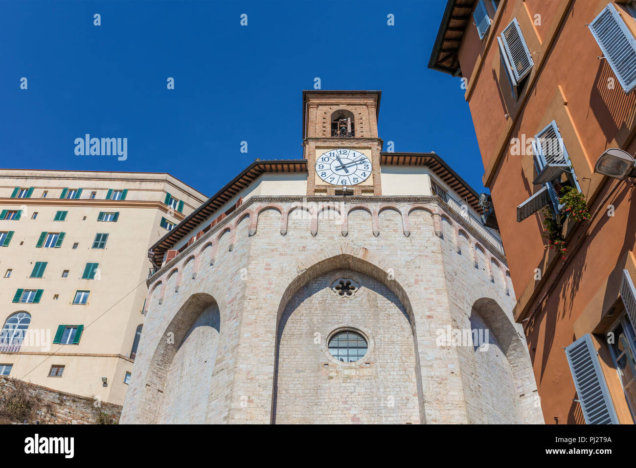 San Ercolano Kirche (14. Jahrhundert), Perugia, Umbrien, Italien Stockfoto