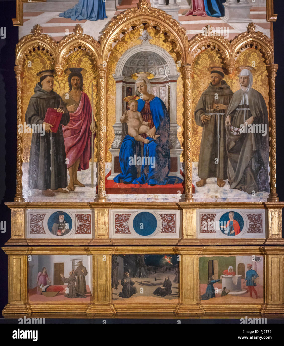 Piero della Francesca, Polyptychon von Perugia, Polyptychon des Hl. Antonius von Padua, 1460 s, Galleria Nazionale dell'Umbria, Perugia, Umbrien, Italien Stockfoto