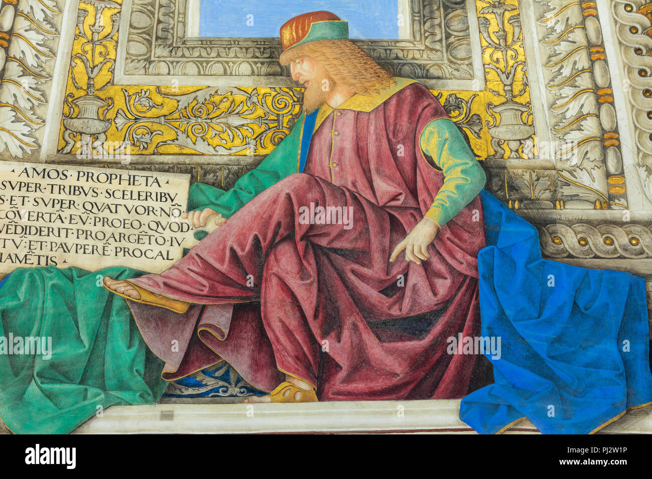 Fresko von Melozzo da Forli (15. Jahrhundert), Basilica della Santa Casa Innenraum, Loreto, Ancona, Marken, Italien Stockfoto