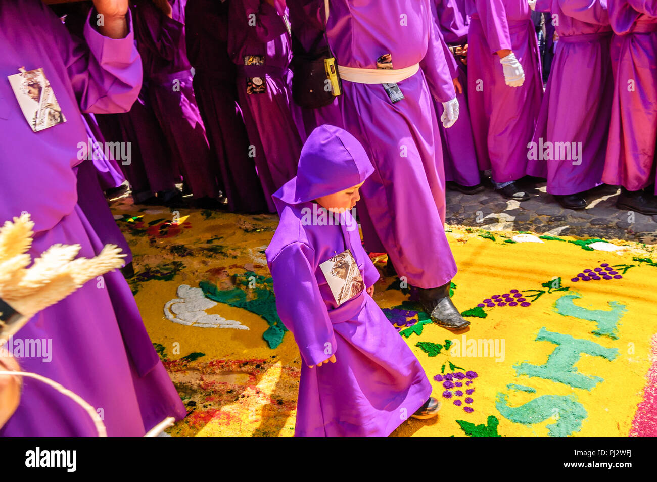 Antigua, Guatemala - 15. März 2015: Die fastenzeit Prozession in der kolonialen Stadt mit dem berühmtesten Feierlichkeiten zur Karwoche in Lateinamerika. Stockfoto
