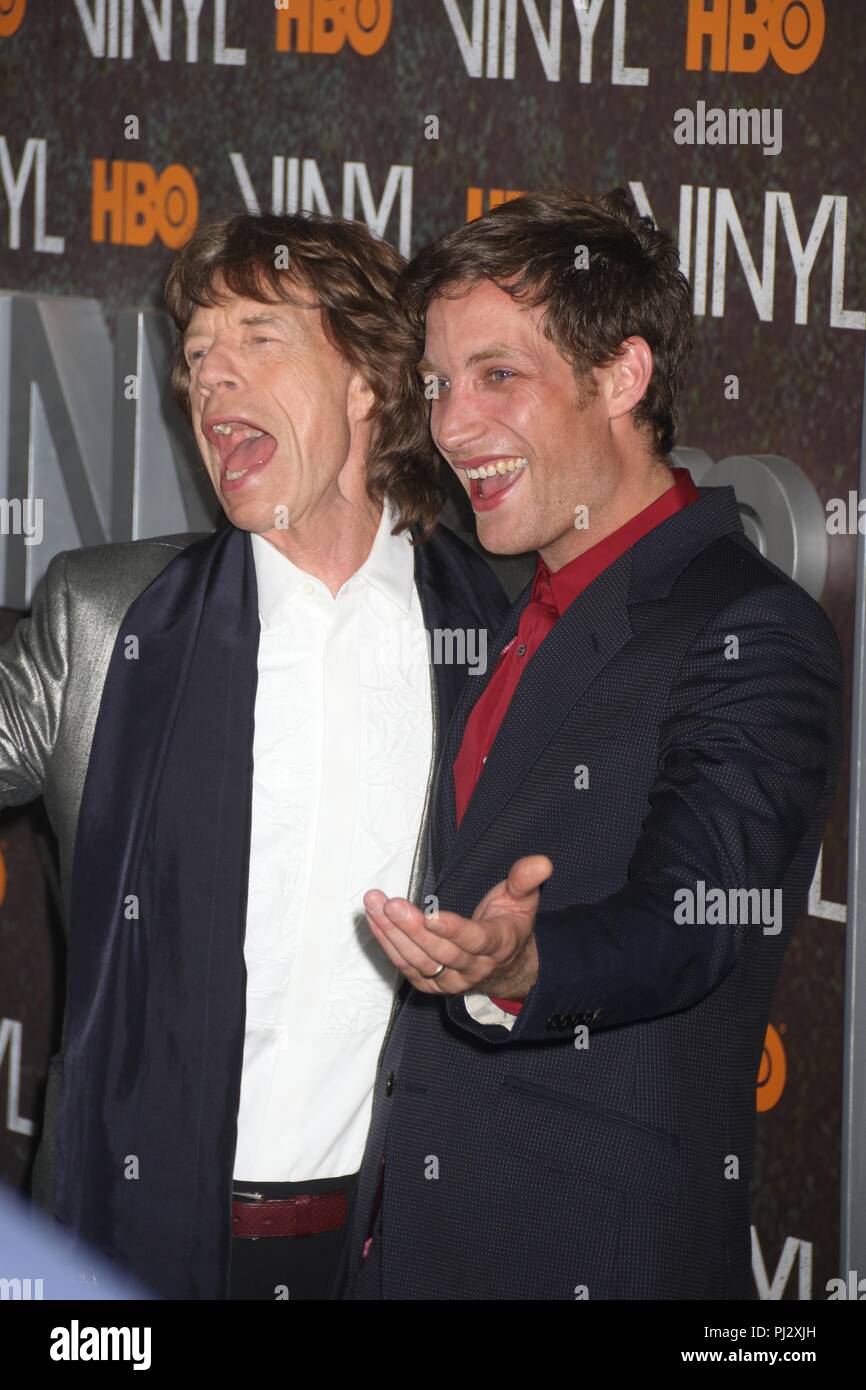 Mick Jagger und Schauspieler James Jagger 2016 Foto von John Barrett/PHOTOlink.net Stockfoto