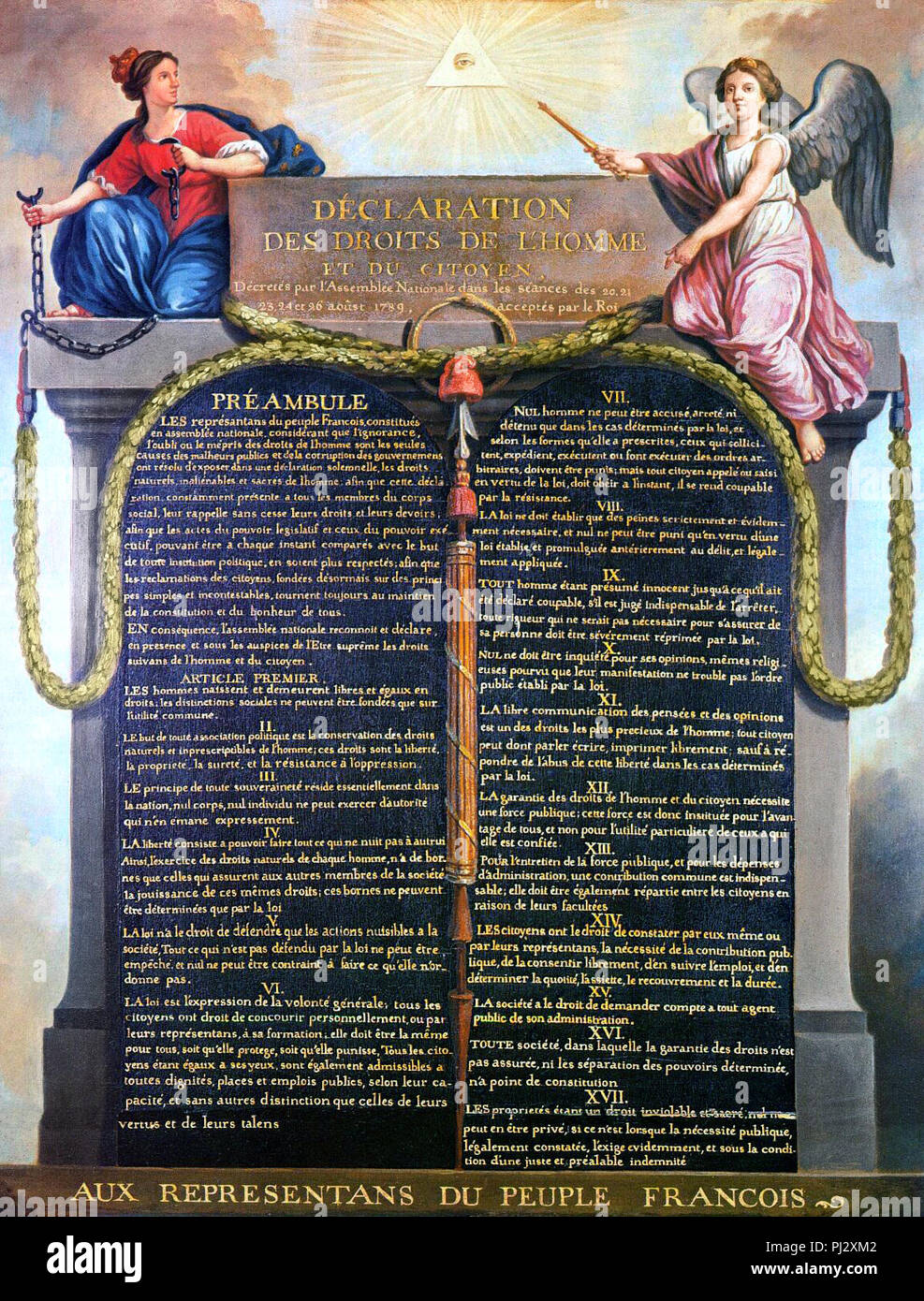 Erklärung der Rechte des Menschen und des Bürgers in 1789 - Jean-Jacques - Francois Le Barbier Stockfoto