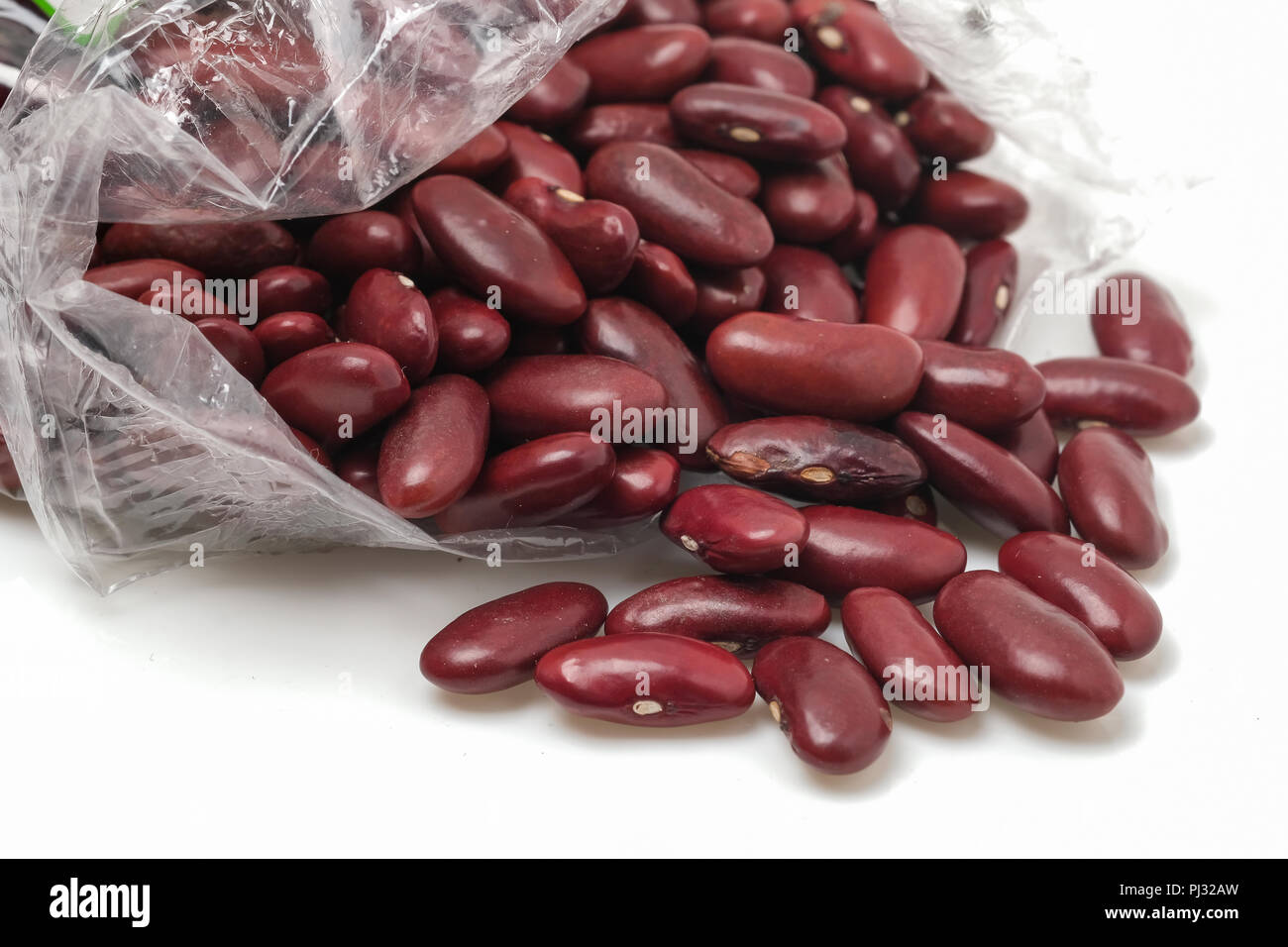 Red bean auf weißem Hintergrund Stockfoto
