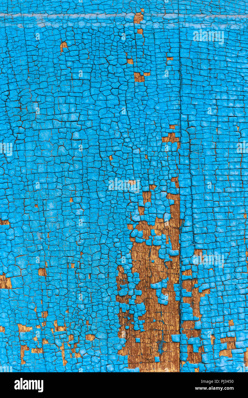 Vintage Hintergrund der alten Boards mit Rissen und Peeling blaue Farbe Stockfoto