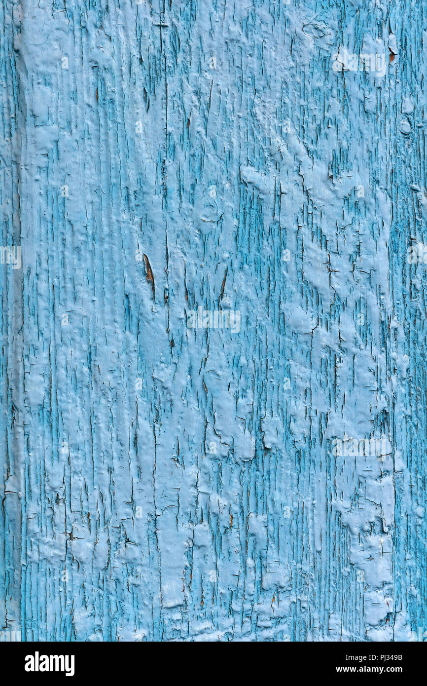 Holz- blau lackiert rustikal Hintergrund mit Rissen. Farbe Stockfoto