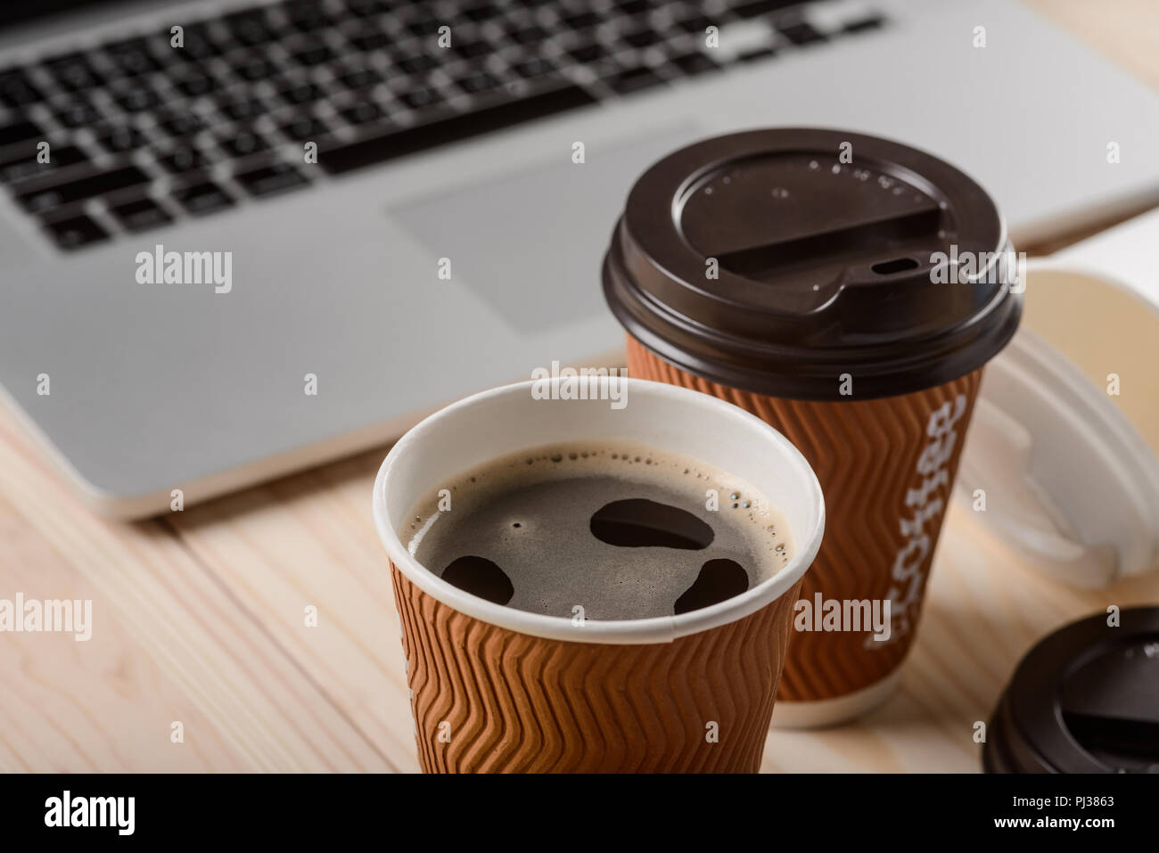 Lecker Kaffee für mehr produktive Arbeit Stockfoto