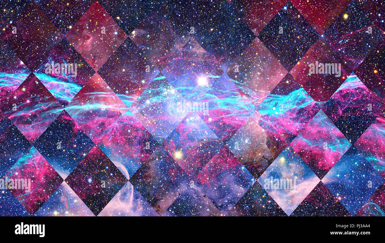 Abstrakte hipster geometrischen Hintergrund mit Dreiecken, Kreisen, Nebel, Sterne und Galaxien. Elemente dieses Bild von der NASA eingerichtet. Stockfoto