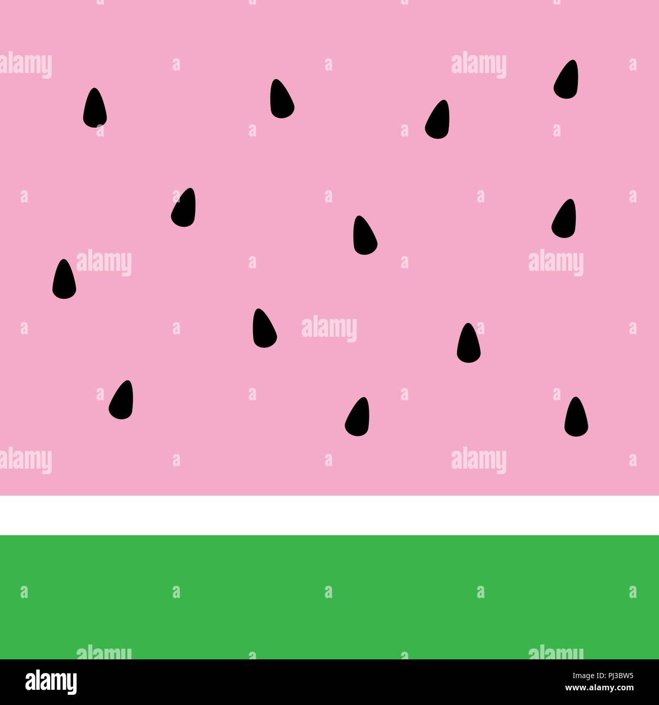 Rosa Wassermelone abstrakt. Einfache Wassermelone vector Hintergrund mit schwarzen Samen. Stock Vektor