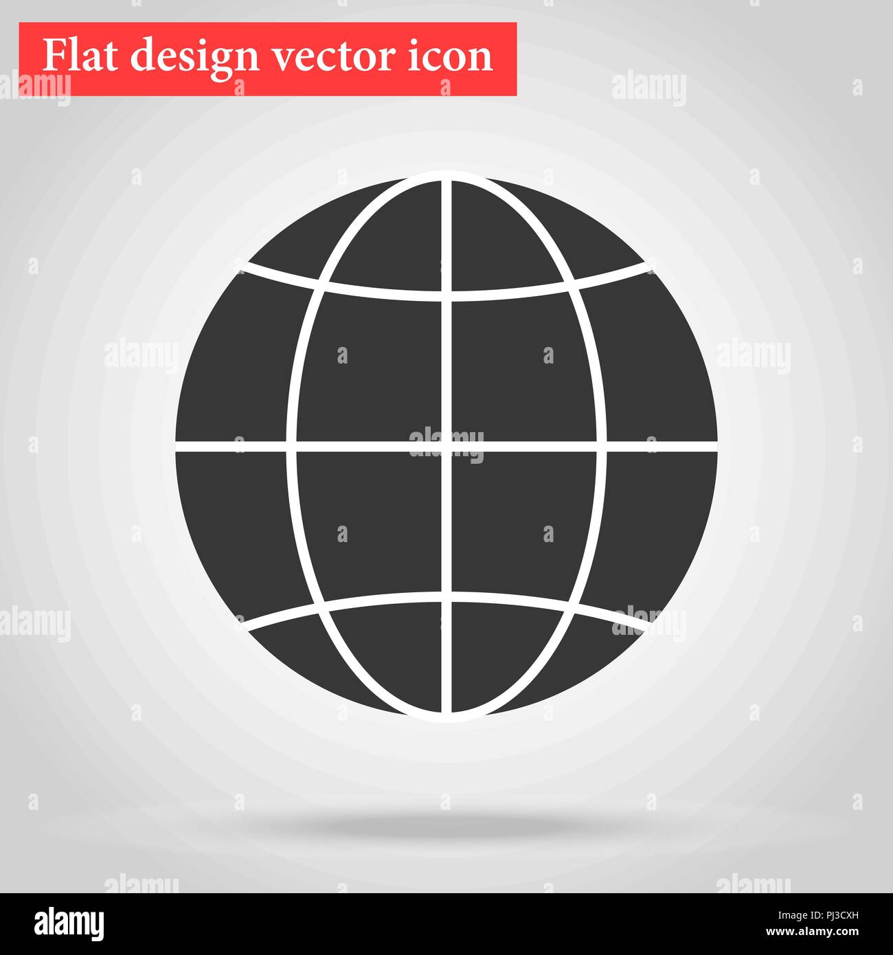 Symbol Weltkugel flache Bauform. Ein Symbol der web Globus. Vektor illust Stock Vektor