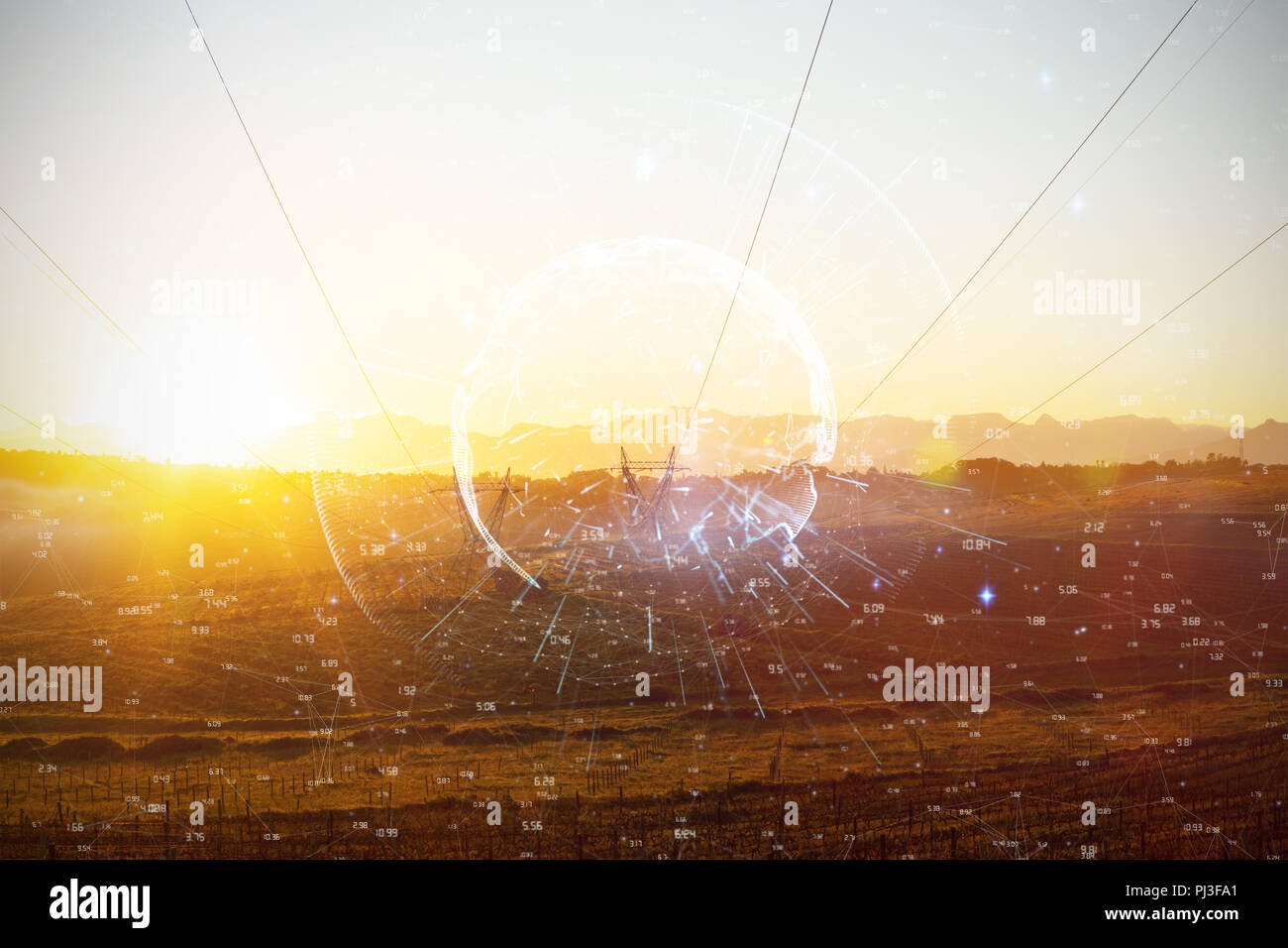 Zusammengesetztes Bild Bild der Erde mit unterschiedlichen Zeiten Stockfoto