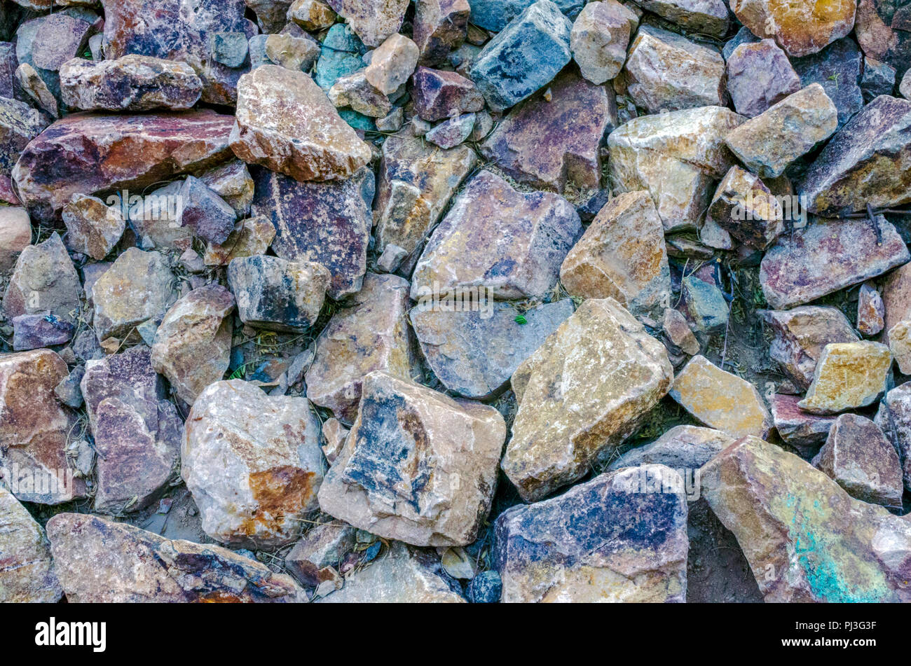 Bunte Kies Boden abdecken. Stockfoto