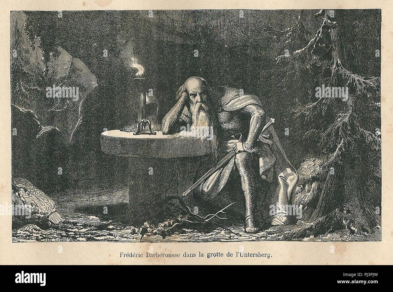 Barberousse. Untersberg - XIXe siècle-14. Stockfoto
