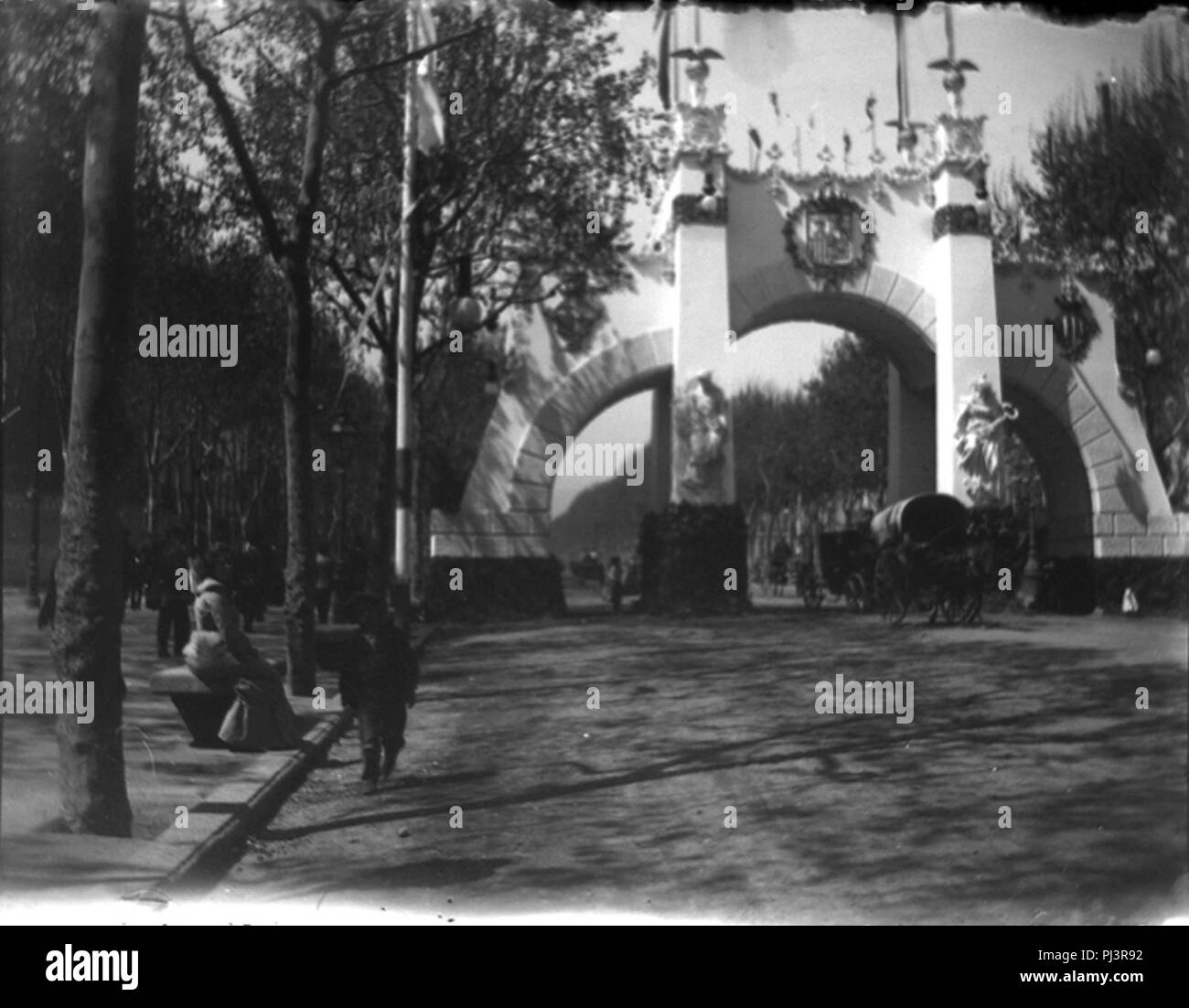 Baldomer Gili Roig. "Arc de Triomf" d'Alfons XIII, Passeig de Gràcia, C. 1904 (Obra d'Enric Sagnier). Stockfoto