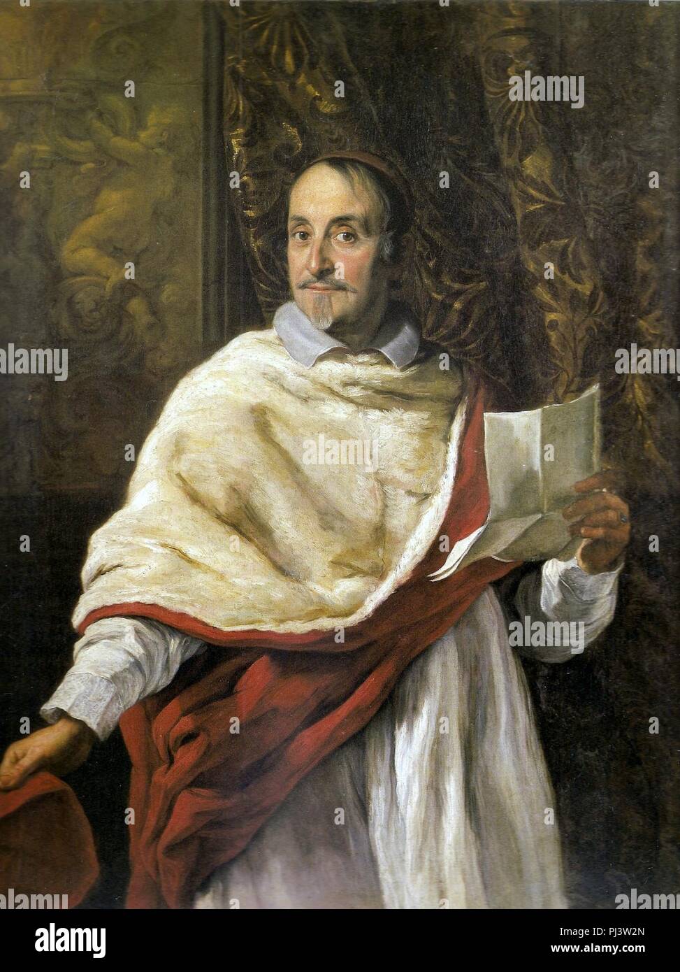 Baciccio-Retrato tun Cardeal Ludovico Omodei. Stockfoto