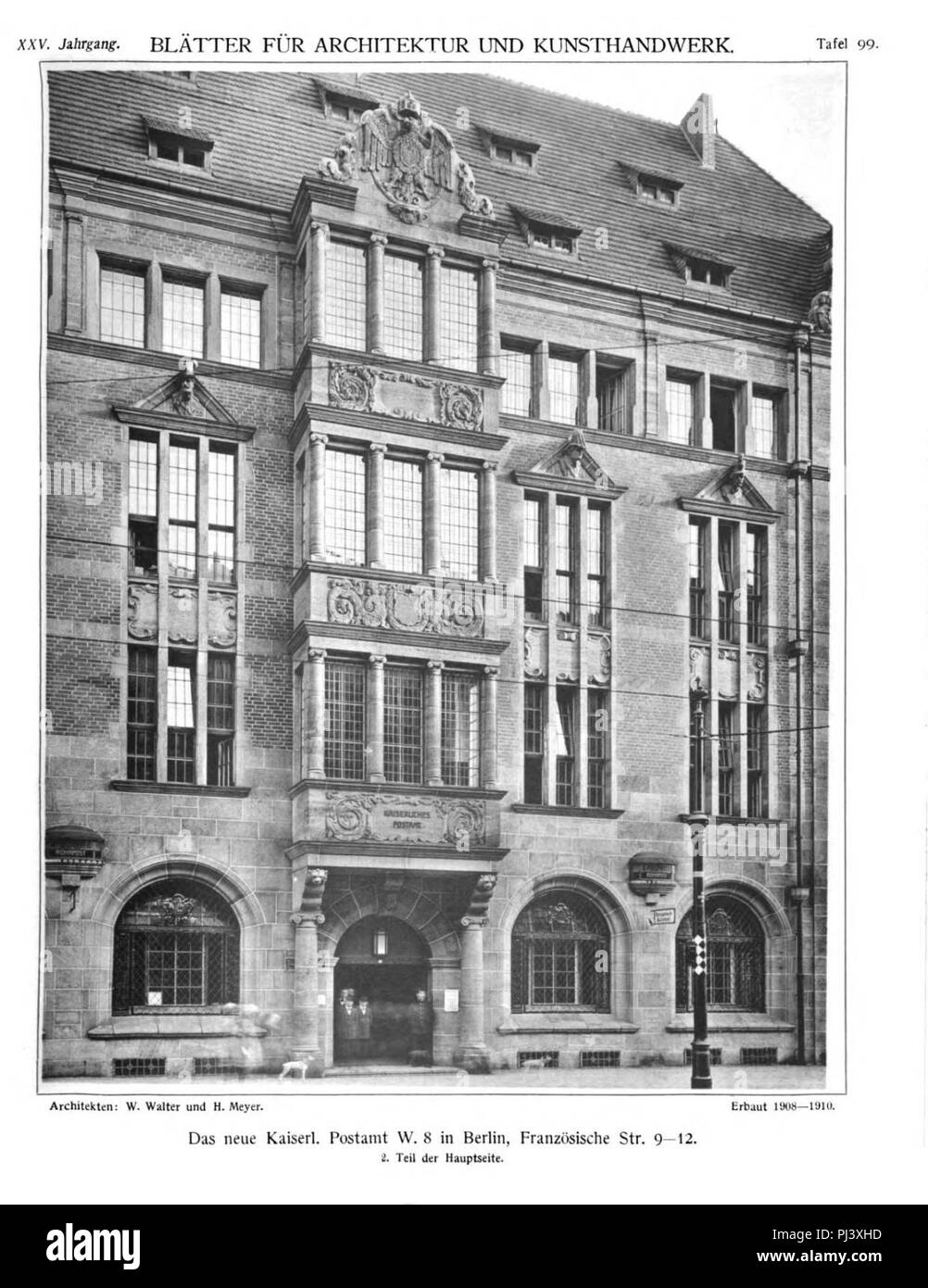 B kaiserl Postamt französ Str. 9-12 und jägerstr. 67-68 (Blätter arch kunsthandw 25 (1912), Tf 99. Stockfoto