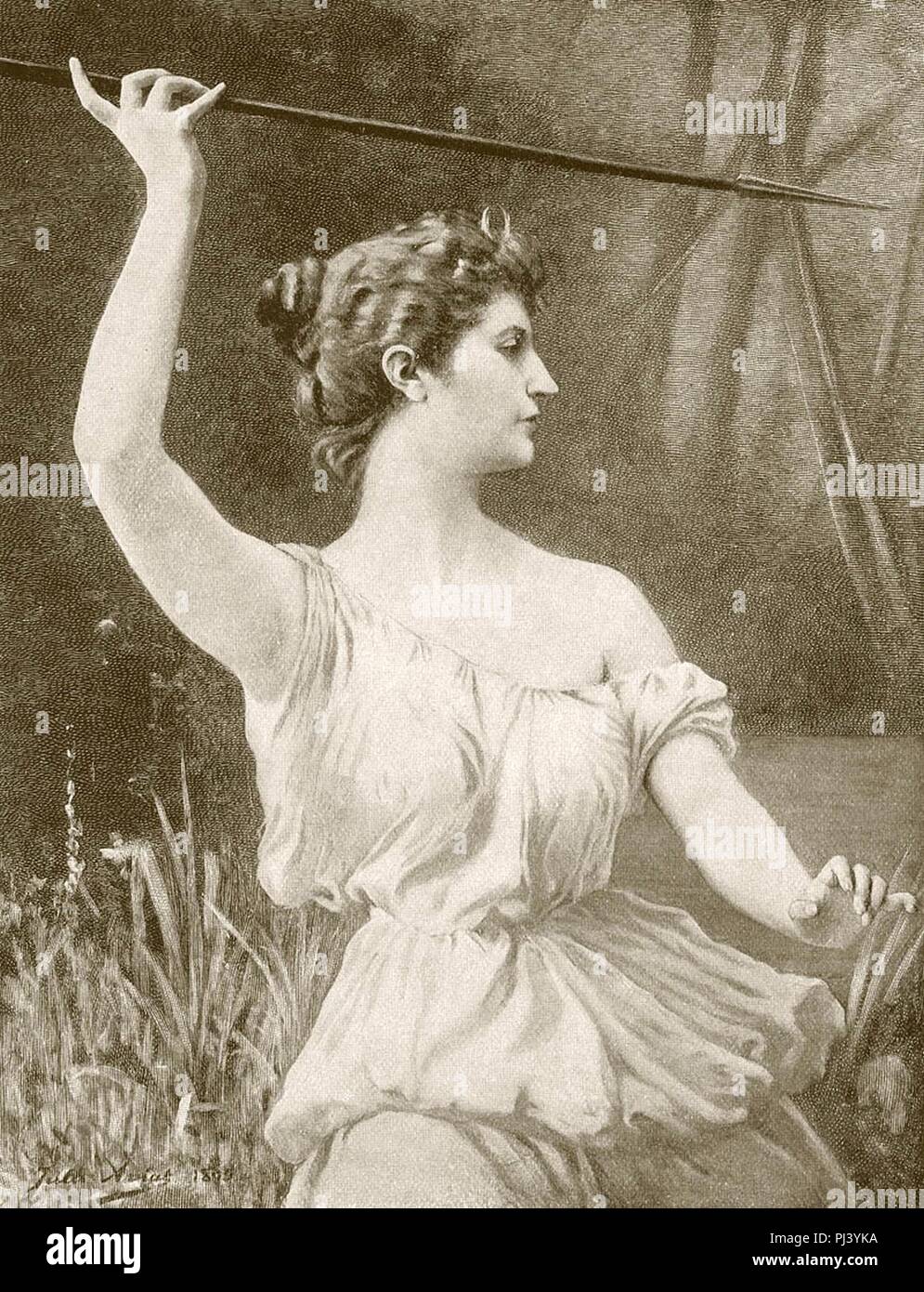 Aviat - Artémis gravure de Baude d'Après le tableau de 1895. Stockfoto