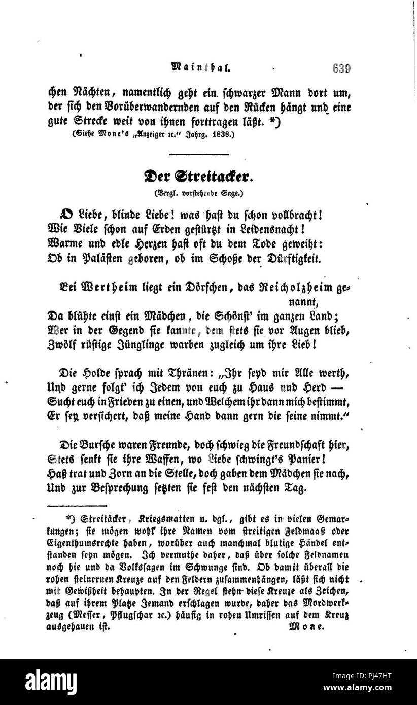 Badisches Sagenbuch II 639. Stockfoto