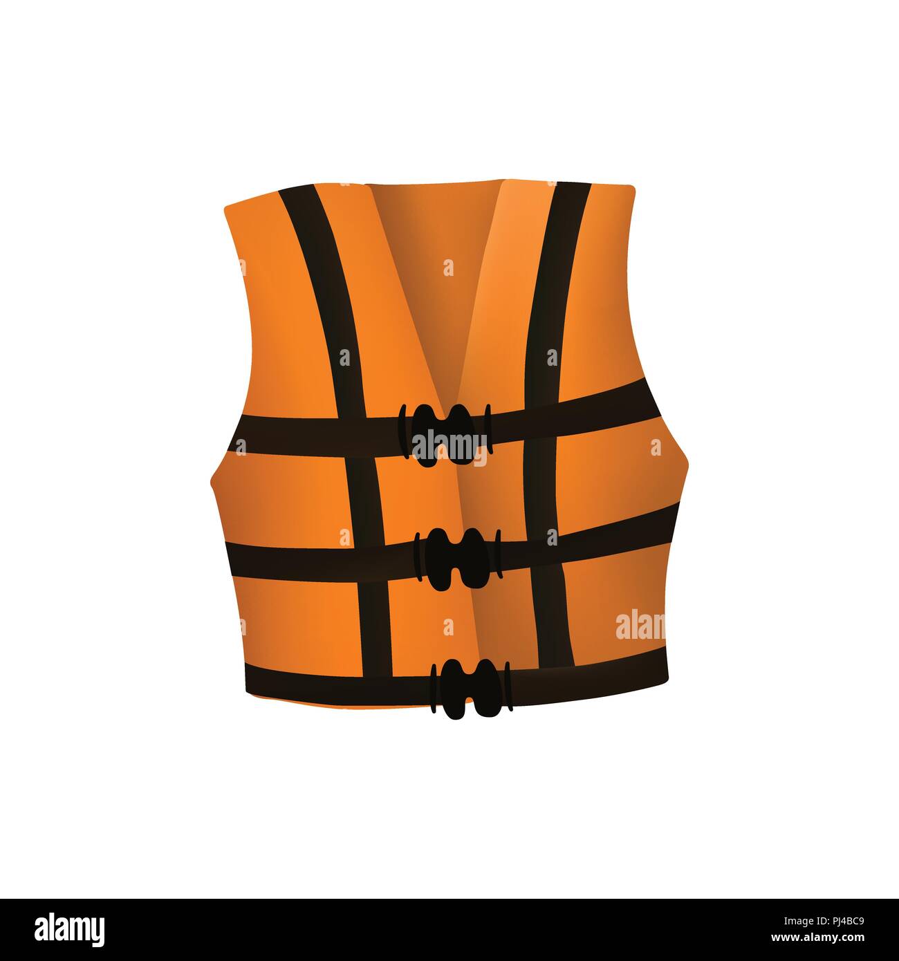 Schwimmweste. Orangefarbene Rettungsweste. Vektorabbildung. Ausrüstung zum Schwimmen. Stock Vektor
